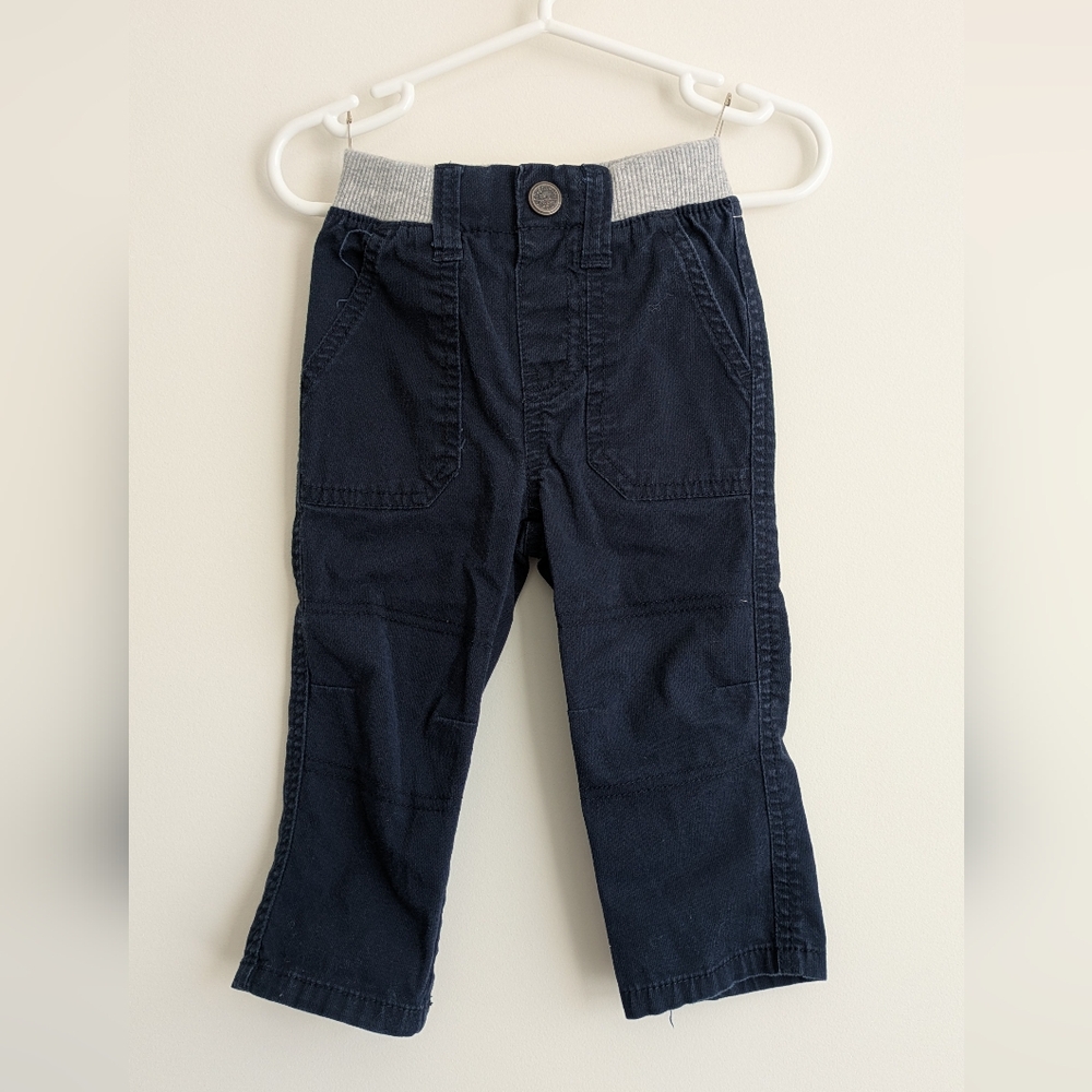 TOUGHSKINS Cord Knit Waist Pant 12m Navy Blue